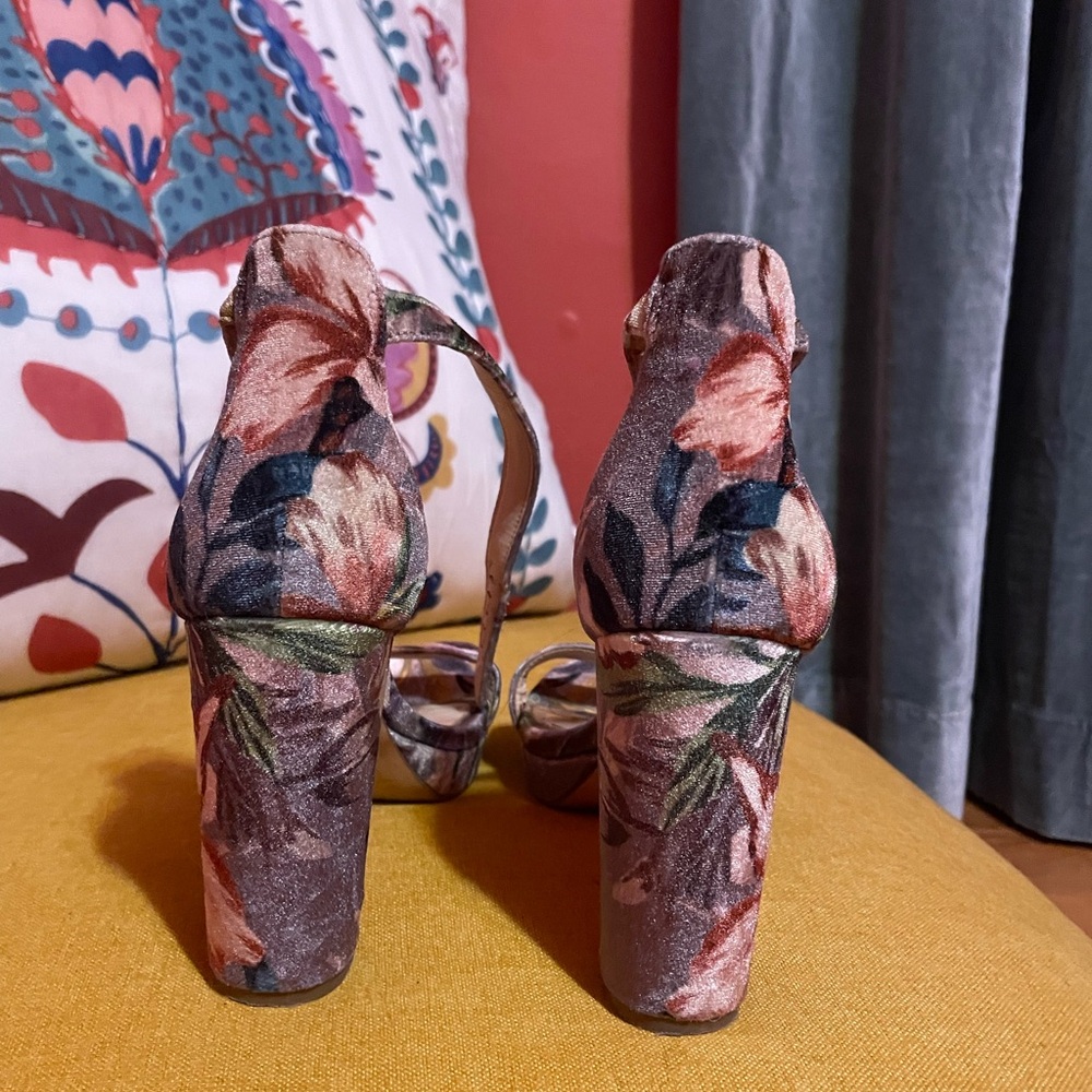 Floral Velvet Platform Heels